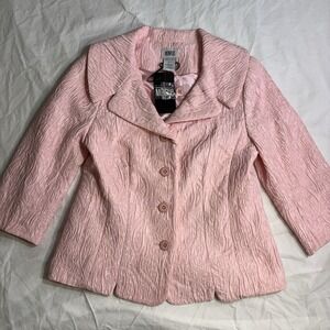 Monroe & Main NWT Women Jacket Pink Crinkle Taffeta Plissé Easter Wedding Size 6